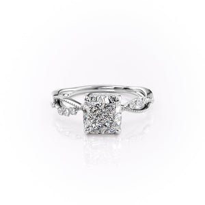 The Daisy Set With A 2.5 Carat Cushion Lab Diamond