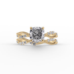 The Daisy Set With A 2.5 Carat Cushion Lab Diamond