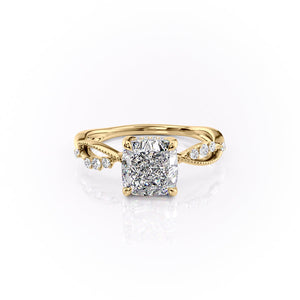 The Daisy Set With A 2.5 Carat Cushion Lab Diamond