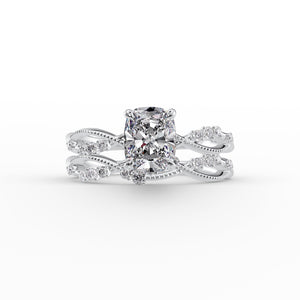 The Daisy Set With A 3 Carat Elongated Cushion Lab Diamond