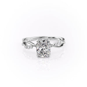 The Daisy Set With A 1.5 Carat Elongated Cushion Lab Diamond
