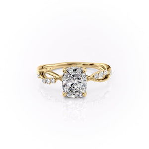 The Daisy Set With A 1.5 Carat Elongated Cushion Lab Diamond
