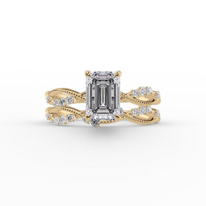 The Daisy Set With A 3 Carat Emerald Lab Diamond