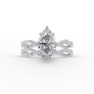 The Daisy Set With A 2 Carat Marquise Lab Diamond