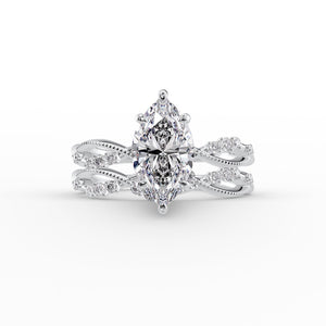 The Daisy Set With A 2.5 Carat Marquise Lab Diamond