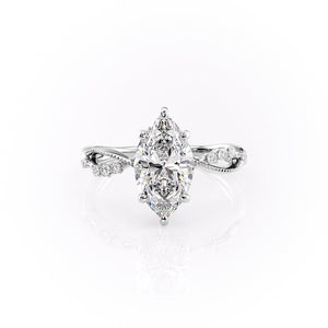 The Daisy Set With A 2 Carat Marquise Lab Diamond