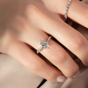 The Daisy Set With A 2 Carat Marquise Lab Diamond