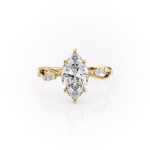 The Daisy Set With A 2 Carat Marquise Lab Diamond