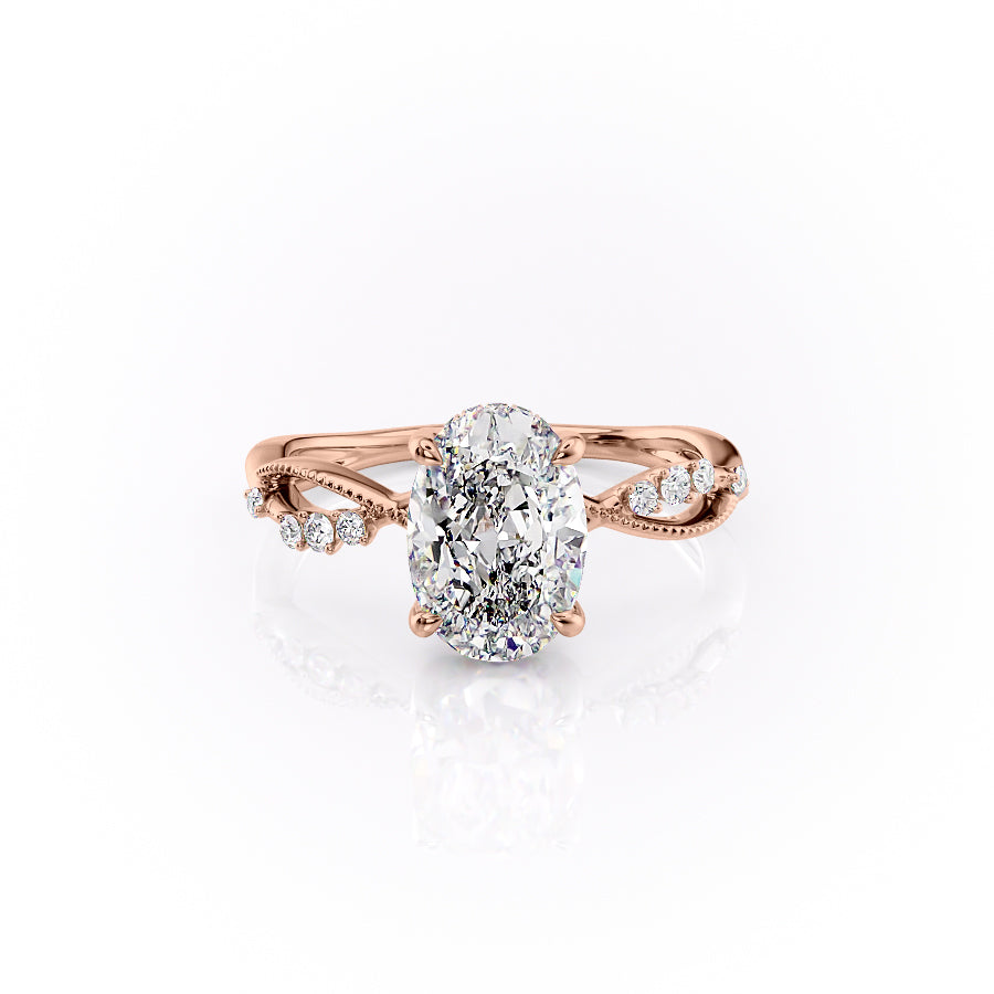 The Daisy Set With A 1 Carat Oval Lab Diamond