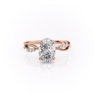The Daisy Set With A 1 Carat Oval Lab Diamond
