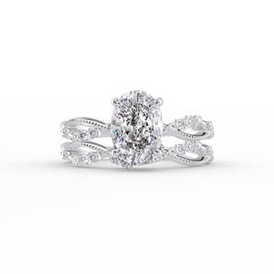 The Daisy Set With A 2 Carat Oval Lab Diamond