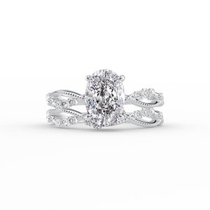 The Daisy Set With A 2 Carat Oval Lab Diamond