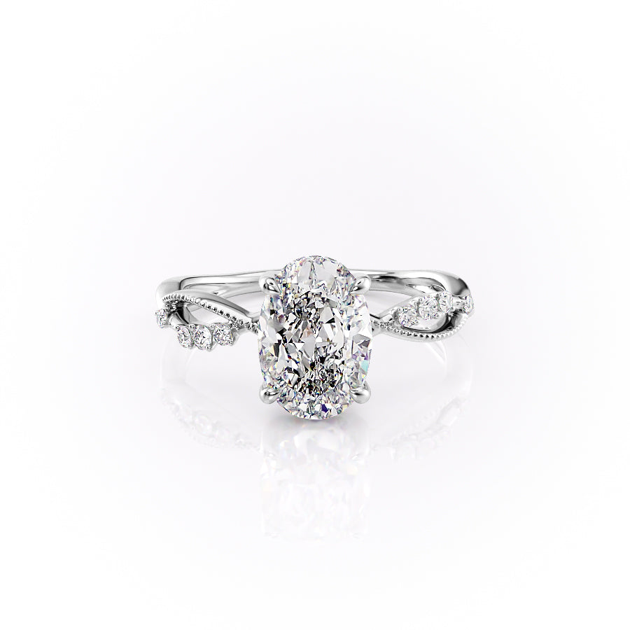 The Daisy Set With A 2.5 Carat Oval Lab Diamond