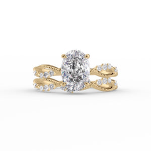 The Daisy Set With A 1 Carat Oval Lab Diamond