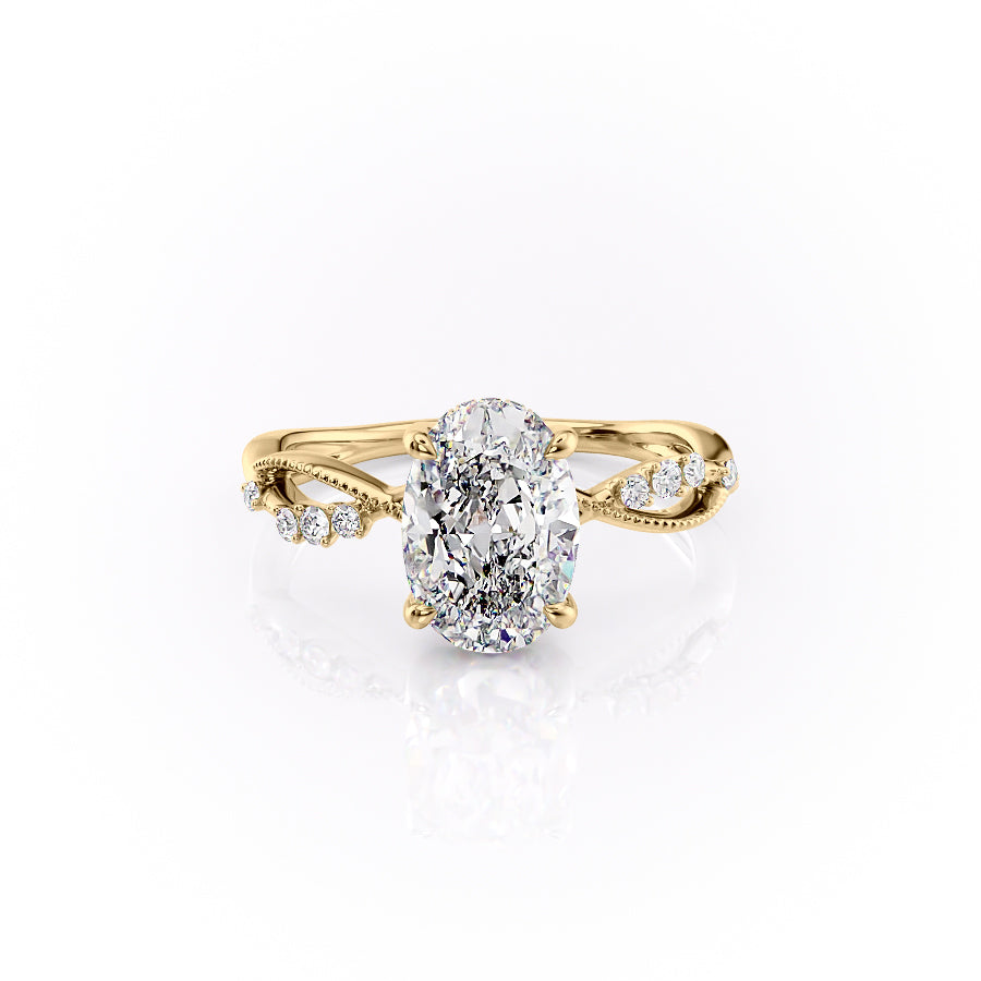 The Daisy Set With A 3 Carat Oval Lab Diamond