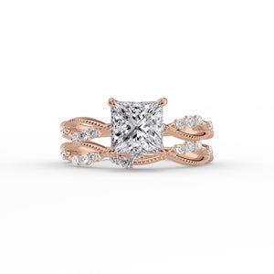 The Daisy Set With A 3 Carat Princess Lab Diamond