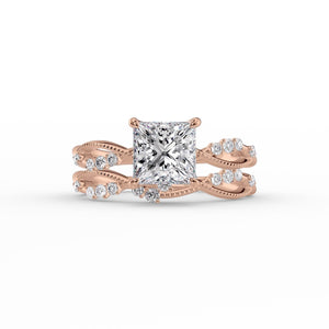 The Daisy Set With A 2.5 Carat Princess Lab Diamond