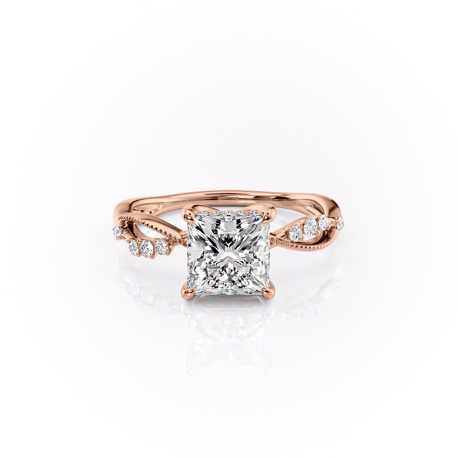 The Daisy Set With A 1 Carat Princess Lab Diamond