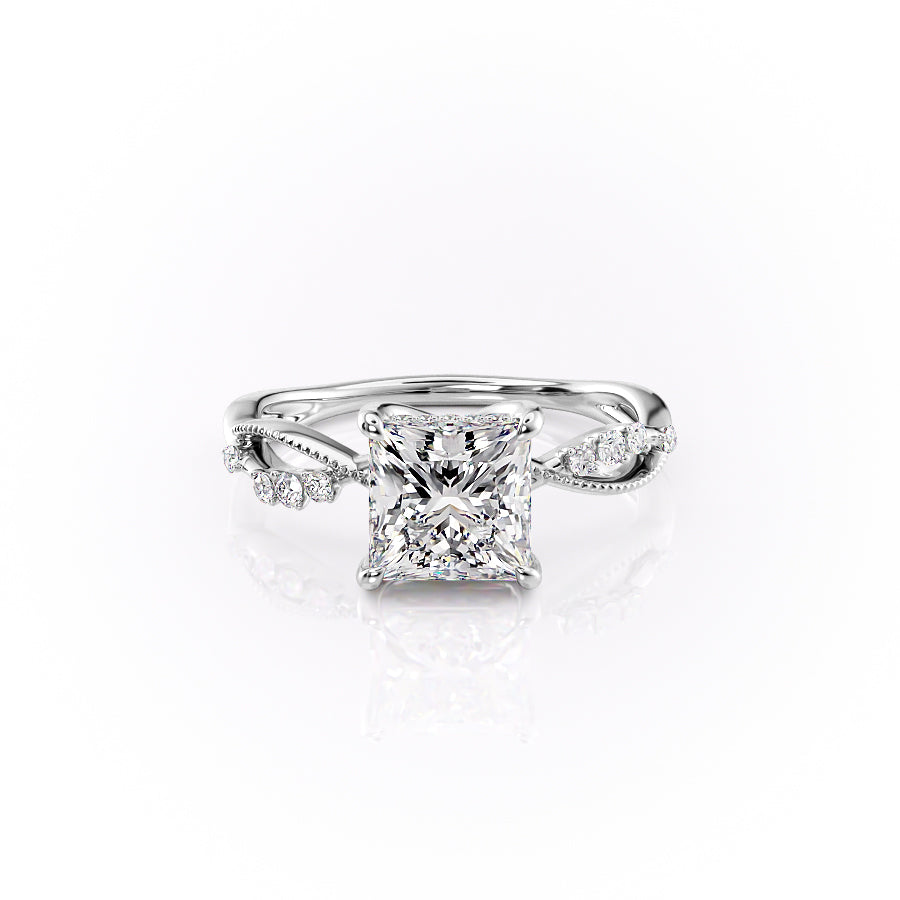 The Daisy Set With A 2 Carat Princess Lab Diamond
