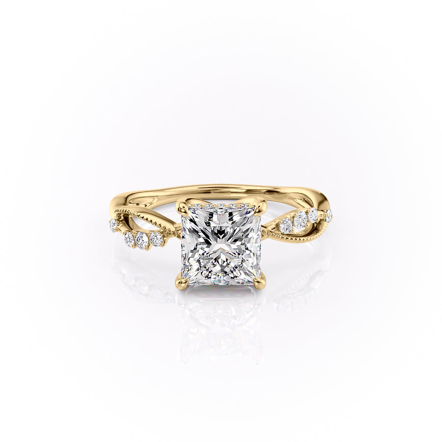 The Daisy Set With A 2.5 Carat Princess Lab Diamond