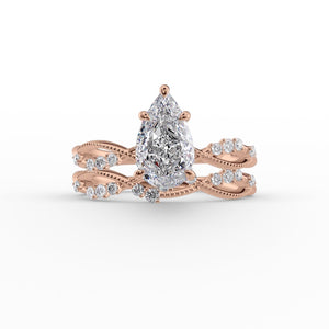 The Daisy Set With A 2 Carat Pear Lab Diamond