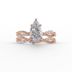 The Daisy Set With A 2.5 Carat Pear Lab Diamond