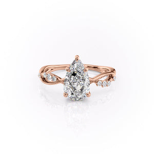 The Daisy Set With A 1 Carat Pear Lab Diamond