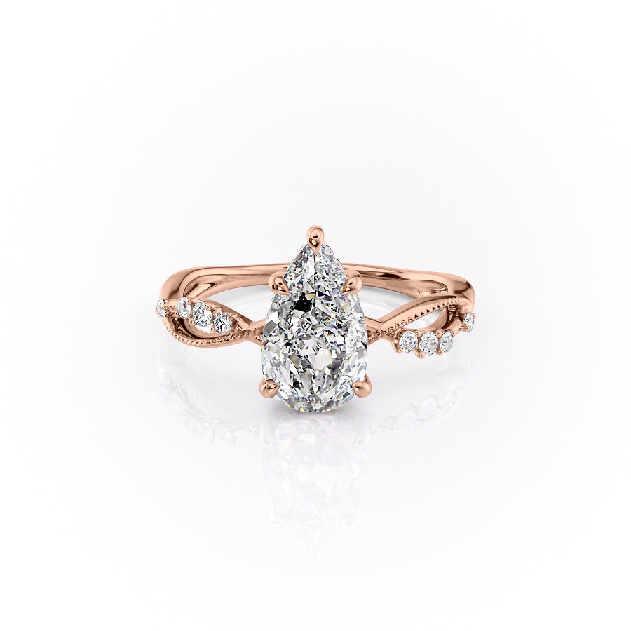 The Daisy Set With A 2 Carat Pear Lab Diamond