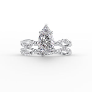 The Daisy Set With A 2 Carat Pear Lab Diamond