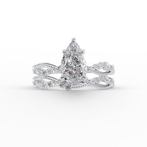 The Daisy Set With A 1 Carat Pear Lab Diamond