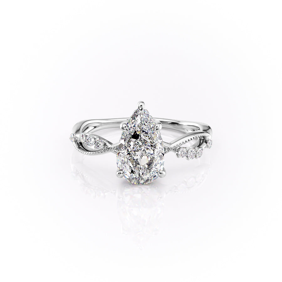 The Daisy Set With A 2.5 Carat Pear Lab Diamond