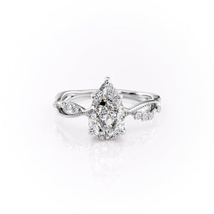 The Daisy Set With A 3 Carat Pear Lab Diamond
