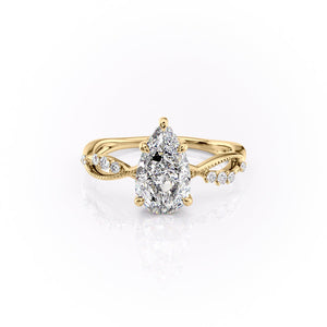The Daisy Set With A 1 Carat Pear Lab Diamond