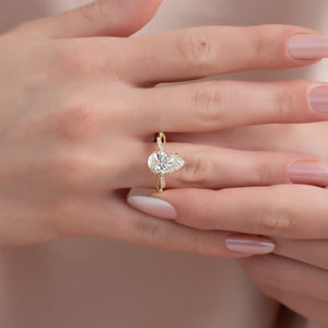 The Daisy Set With A 2 Carat Pear Lab Diamond