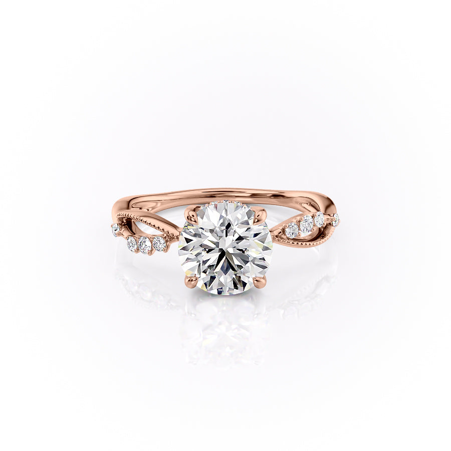The Daisy Set With A 2.5 Carat Round Lab Diamond