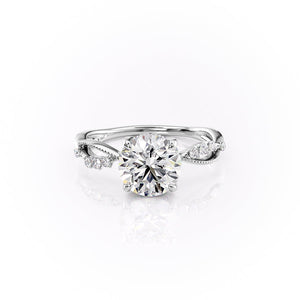 The Daisy Set With A 2.5 Carat Round Lab Diamond