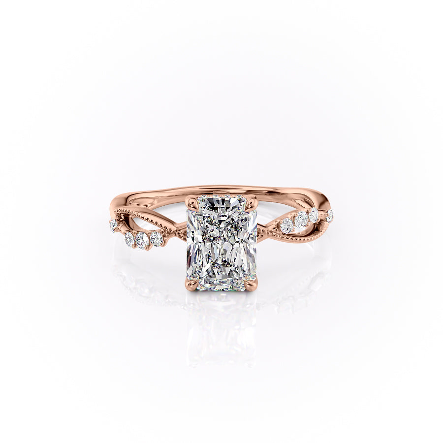 The Daisy Set With A 3 Carat Radiant Lab Diamond