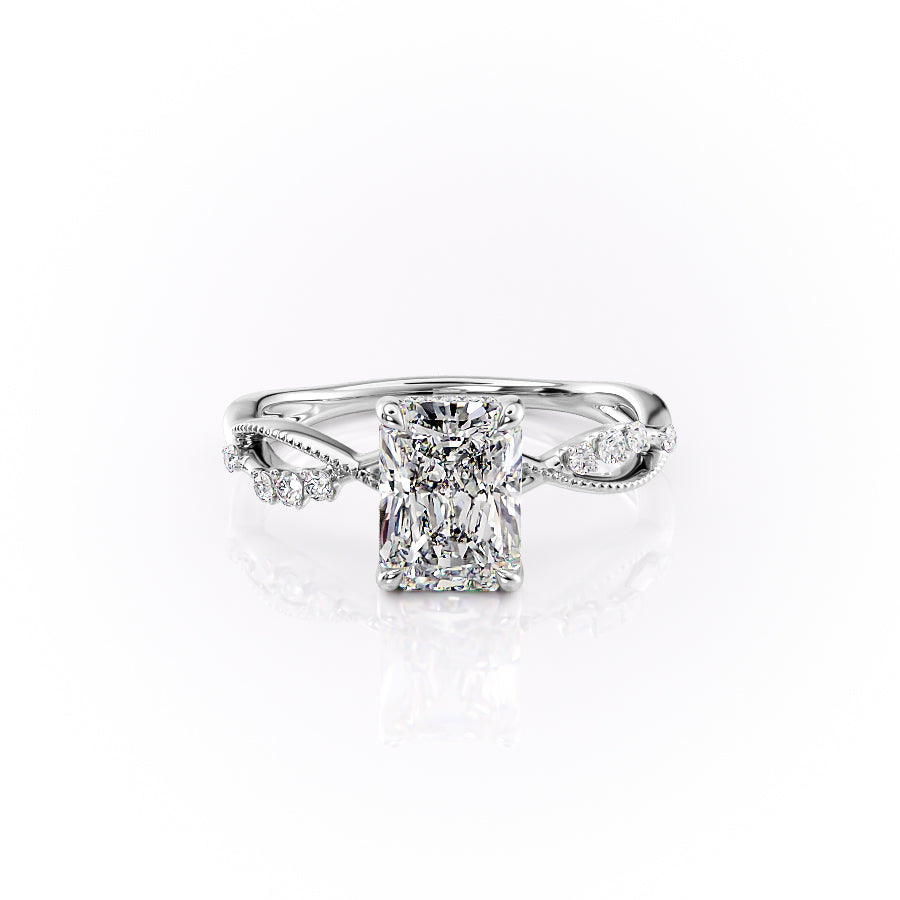 The Daisy Set With A 2.5 Carat Radiant Lab Diamond