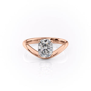 The Berta Set With A 1 Carat Elongated Cushion Lab Diamond
