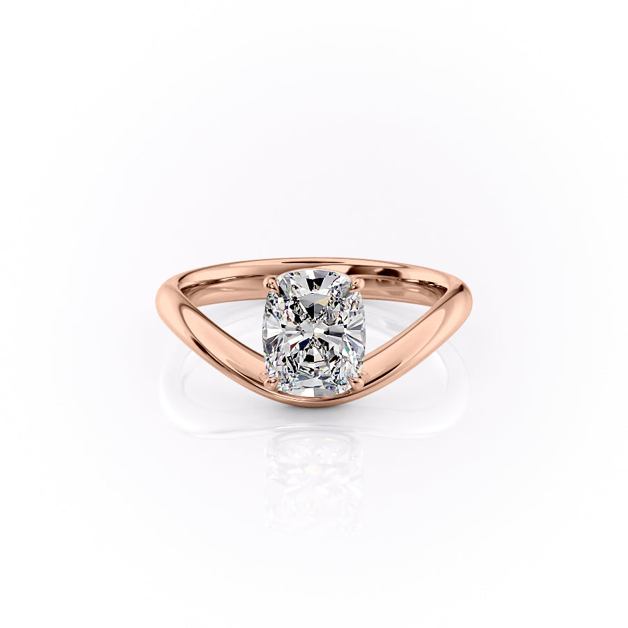 The Berta Set With A 1.5 Carat Elongated Cushion Lab Diamond