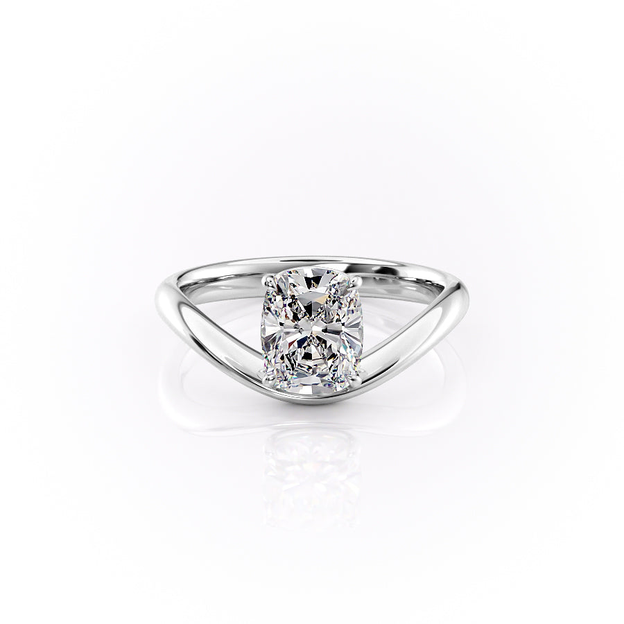 The Berta Set With A 1 Carat Elongated Cushion Lab Diamond