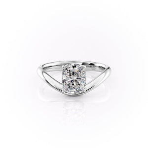 The Berta Set With A 2 Carat Elongated Cushion Lab Diamond