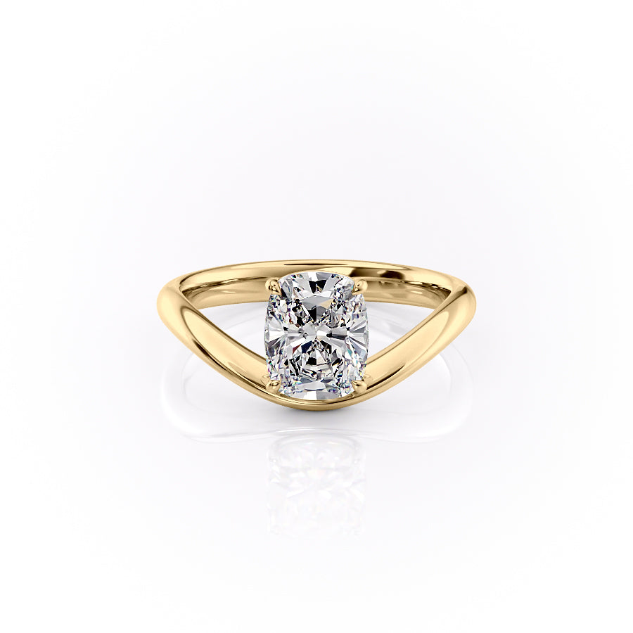 The Berta Set With A 1 Carat Elongated Cushion Lab Diamond