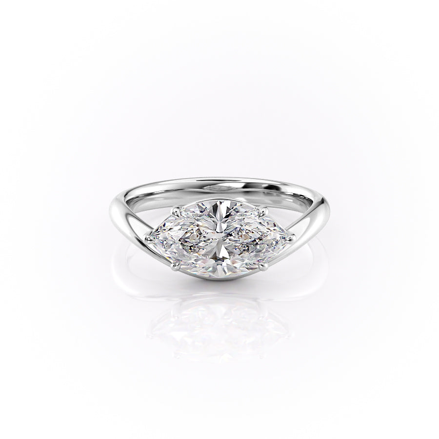The Berta Set With A 3 Carat Marquise Lab Diamond