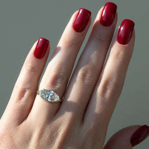 The Berta Set With A 3 Carat Marquise Lab Diamond