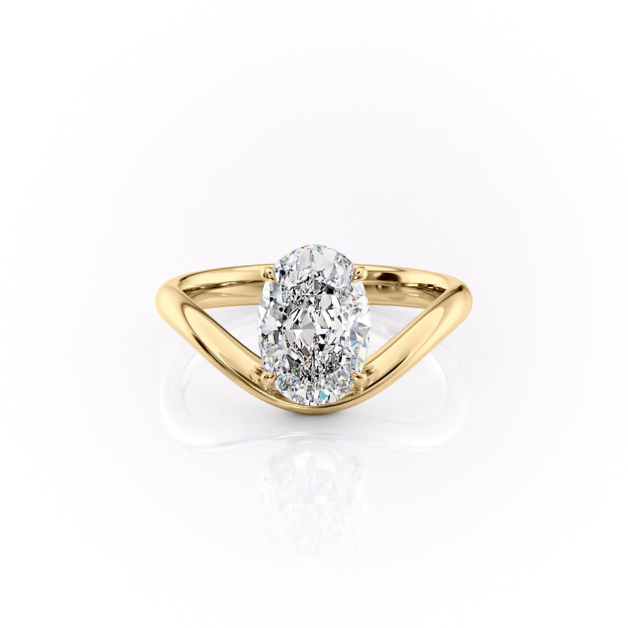 The Berta Set With A 1 Carat Oval Lab Diamond