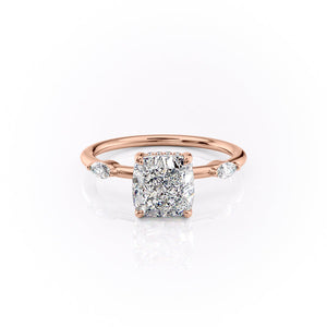 The Nicole Set With A 2 Carat Cushion Lab Diamond