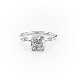 The Nicole Set With A 1.5 Carat Cushion Moissanite