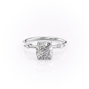 The Nicole Set With A 1 Carat Cushion Lab Diamond