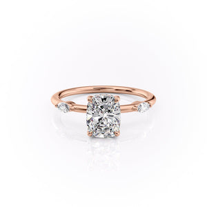 The Nicole Set With A 1 Carat Elongated Cushion Lab Diamond